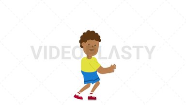 Boy Skipping Stock Animation