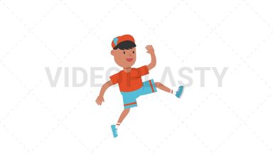 Boy Skipping Stock Animation