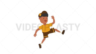 Boy Skipping Stock Animation