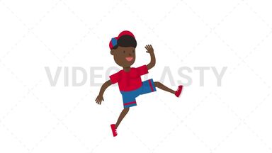 Boy Skipping Stock Animation