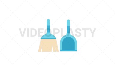 Broom and Dustpan Stock Animation