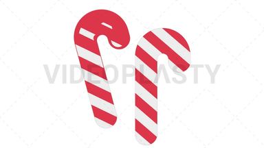 Candy Cane Icon Stock Animation