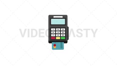 Card Terminal Flat Icon Stock Animation