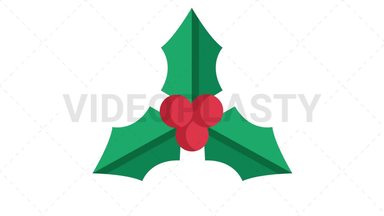 Christmas Leaf Icon Stock Animation