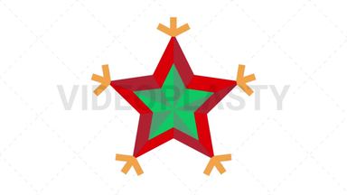 Christmas Star Decoration Icon Stock Animation