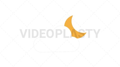 Cloudy Night Icon Stock Animation