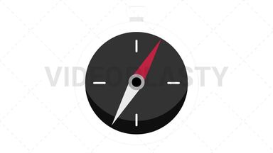 Compass Flat Icon Stock Animation