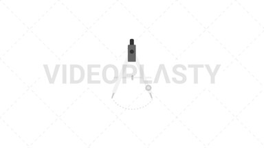 Compass Flat Icon Stock Animation