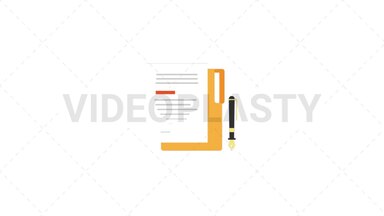 Contract Flat Icon Stock Animation