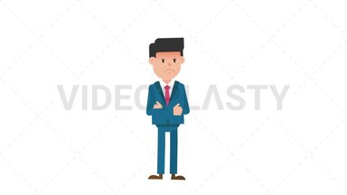 Corporate Man Being Angry Stock Animation