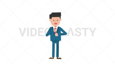 Corporate Man Fixing His Necktie Stock Animation