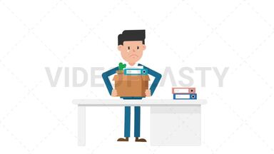 Corporate Man Packing His Things Stock Animation