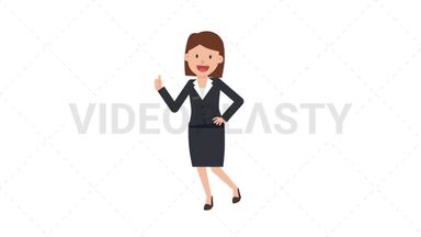 Corporate Woman Approving Stock Animation