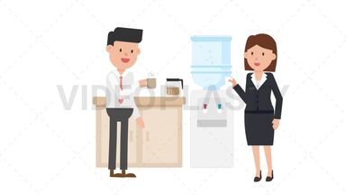 Corporate Woman Chatting During Break Stock Animation