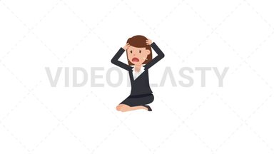 Corporate Woman Crying Stock Animation
