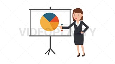 Corporate Woman Giving Presentation Stock Animation