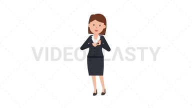 Corporate Woman Interpreting (Sign Language) Stock Animation