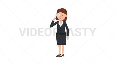 Corporate Woman Researching Stock Animation