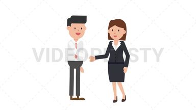 Corporate Woman Shaking Hand Stock Animation