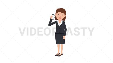 Corporate Woman Talking on the Phone Stock Animation