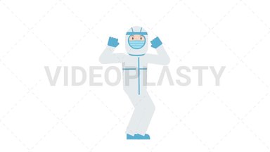 COVID-19 Personal Protective Equipment Cheer Stock Animation
