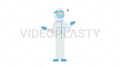 COVID-19 Personal Protective Equipment Confused Stock Animation