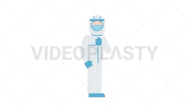 COVID-19 Personal Protective Equipment Coughing Stock Animation