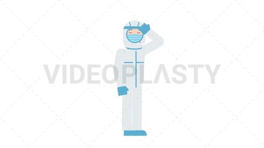 COVID-19 Personal Protective Equipment Fever Stock Animation