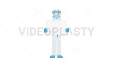 COVID-19 Personal Protective Equipment Holding Poster Stock Animation