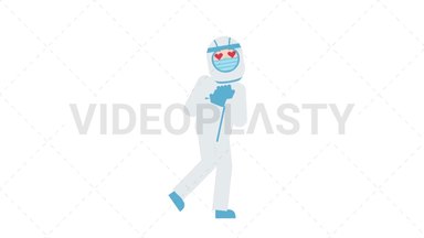 COVID-19 Personal Protective Equipment In Love Stock Animation