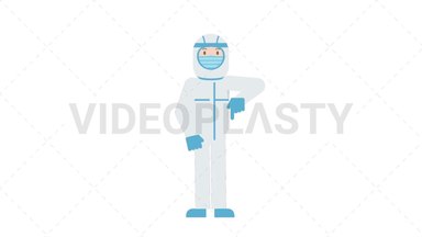 COVID-19 Personal Protective Equipment Pointing Below Stock Animation