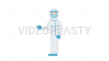 COVID-19 Personal Protective Equipment Pointing Left Stock Animation