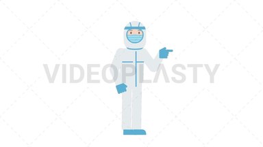 COVID-19 Personal Protective Equipment Pointing Right Stock Animation