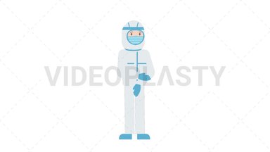 COVID-19 Personal Protective Equipment Sad Stock Animation