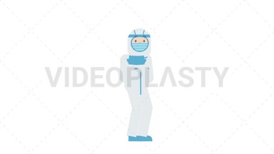 COVID-19 Personal Protective Equipment Scared Stock Animation