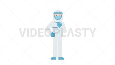 COVID-19 Personal Protective Equipment Shortness of Breath Stock Animation