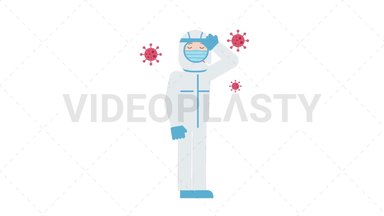 COVID-19 Personal Protective Equipment Sick with Covid Stock Animation
