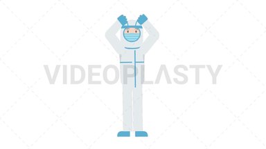COVID-19 Personal Protective Equipment Stressed Stock Animation