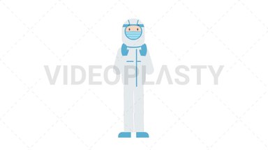 COVID-19 Personal Protective Equipment Surprised Stock Animation