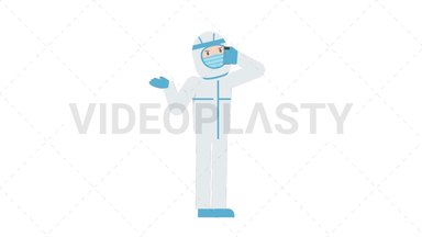 COVID-19 Personal Protective Equipment Talking on the Phone Angry Stock Animation