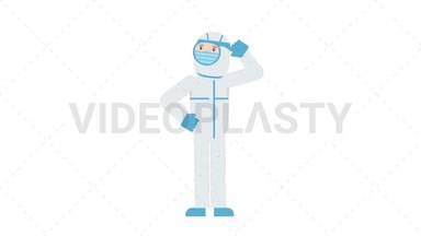 COVID-19 Personal Protective Equipment Thinking Stock Animation