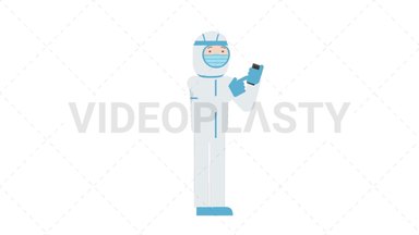 COVID-19 Personal Protective Equipment Using Phone Stock Animation