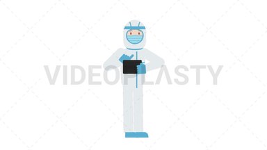 COVID-19 Personal Protective Equipment Using Tablet Stock Animation