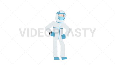 COVID-19 Personal Protective Equipment Waiting Stock Animation