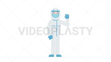 COVID-19 Personal Protective Equipment Waving Stock Animation