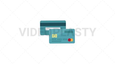 Credit Card Flat Icon Stock Animation