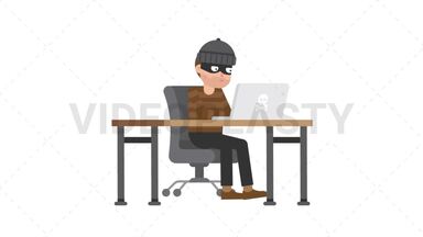 Criminal Hacker Stock Animation