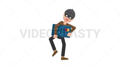 Criminal Holding a Credit Card Stock Animation