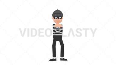 Criminal in Handcuffs Stock Animation