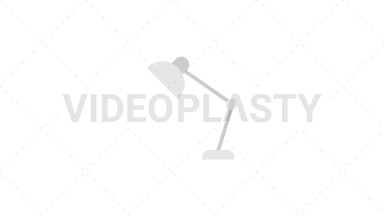 Desk Lamp Flat Icon Stock Animation